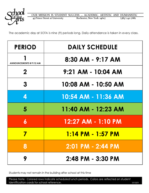 Daily Schedule Grid  